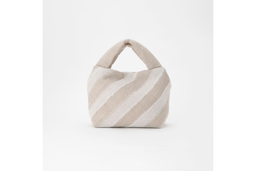 中川政七-蚊帳織戳繡托特包 / 薄茶 / 小