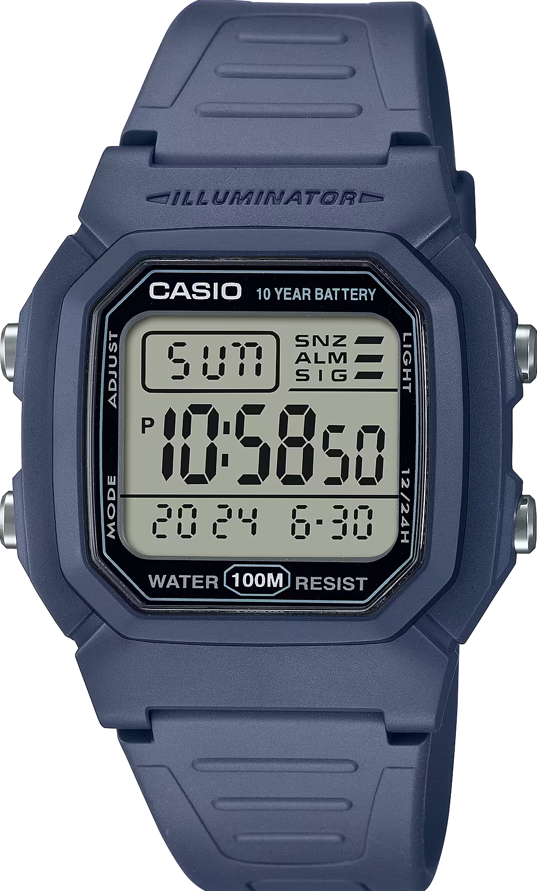 萬年鐘錶 - CASIO  卡西歐  經典方型電子錶  W-800H-2AV  錶徑 : 36.8mm