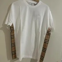 [S] BURBERRY CARRICK COTTON LOGO LUXURY T-SHIRT,WHITE, 8061553100 (SB102)