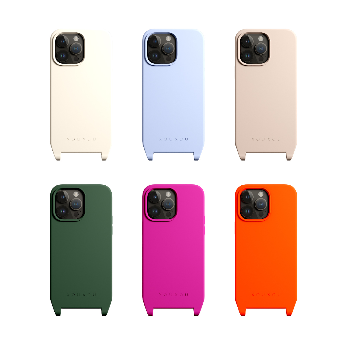 XOUXOU｜FARBE掛繩手機殼/MagSafe iPhone 14/13 系列 共15色【XOUXOU 品牌旗艦館】