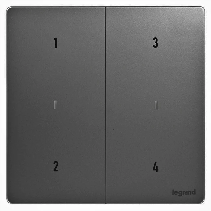 Legrand Mallia Senses with Netatmo 二位智能無線可控四種場景開關 (陶瓷白/深沙銀/子夜黑)