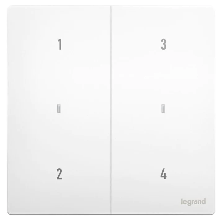 Legrand Mallia Senses with Netatmo 二位智能無線可控四種場景開關 (陶瓷白/深沙銀/子夜黑)