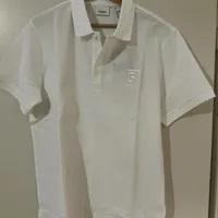 [S] BURBERRY GATEFORTH LOGO PATCH POLO SHIRT,WHITE, 8053026100 (SB105)