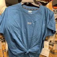 [S] DKNY METALLIC BUBBLE LOGO KNOT FRONT TEE,BLUE, DP3T8521-P07 (SD729)