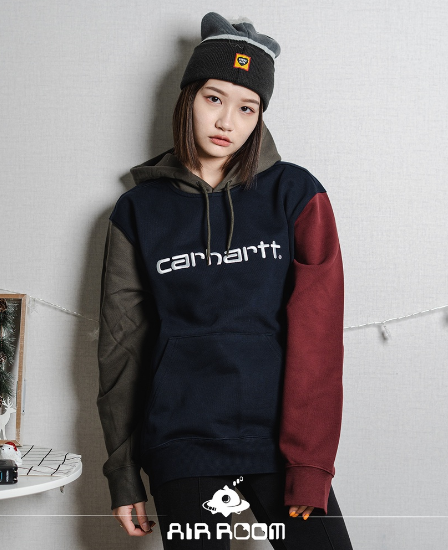 2021SS CARHARTT WIP TRICOL SWEATSHIRT HOODED 帽T 拼接 I028353