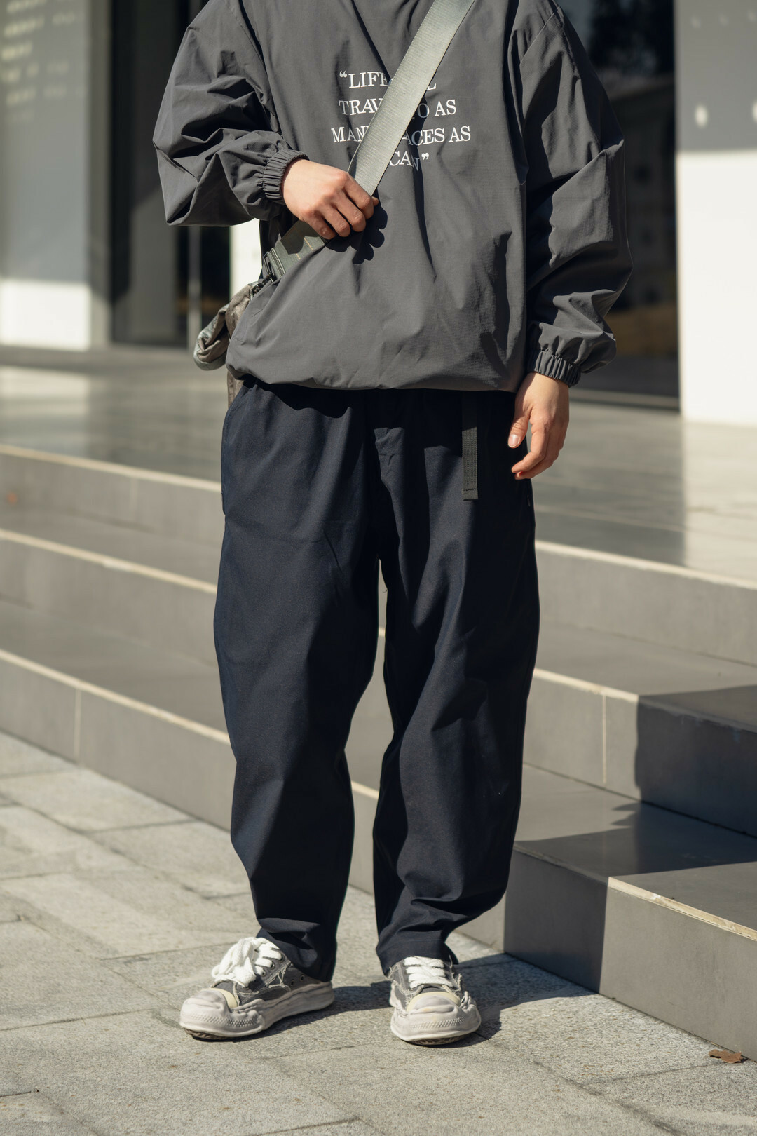 日系質感廓型休閒長褲