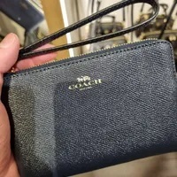 [S] COACH 58032 CSRN LEATHER CRN ZIP,IM/MIDNIGHT, 889532686421 (SCO614)