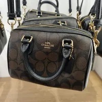 [S] COACH CH469 SIGNATURE MINI RWN CROSSBODY ,IM/BROWN/BLACK, 195031866777 (SCO621)