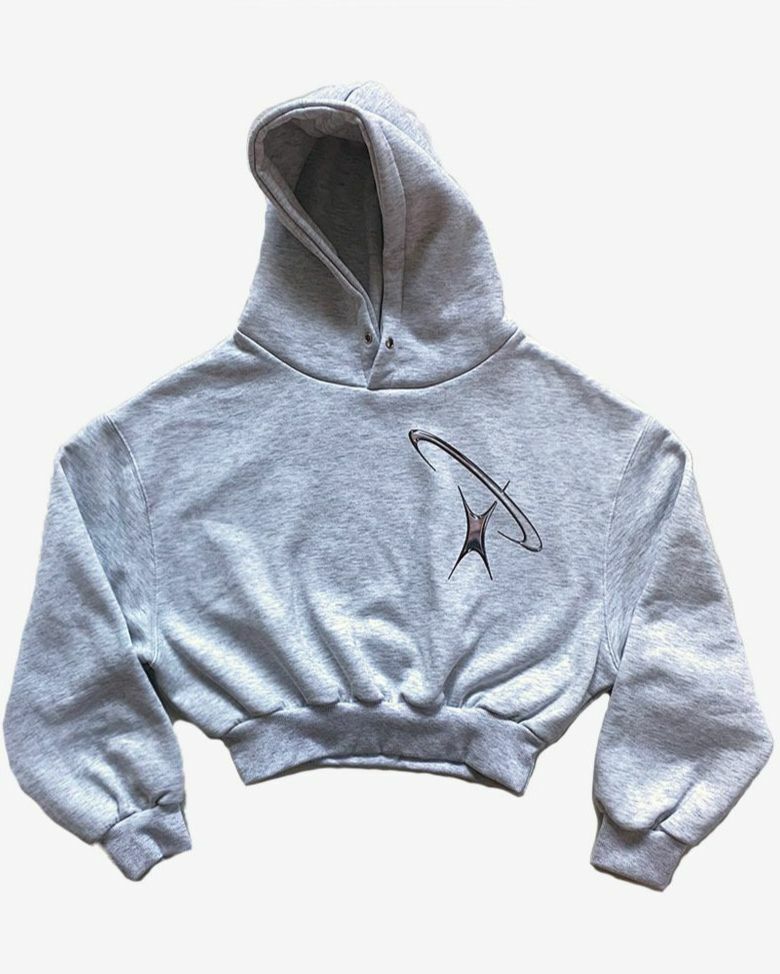 圖案短身連帽衛衣-女裝(薄抓毛底) VOLT-036T