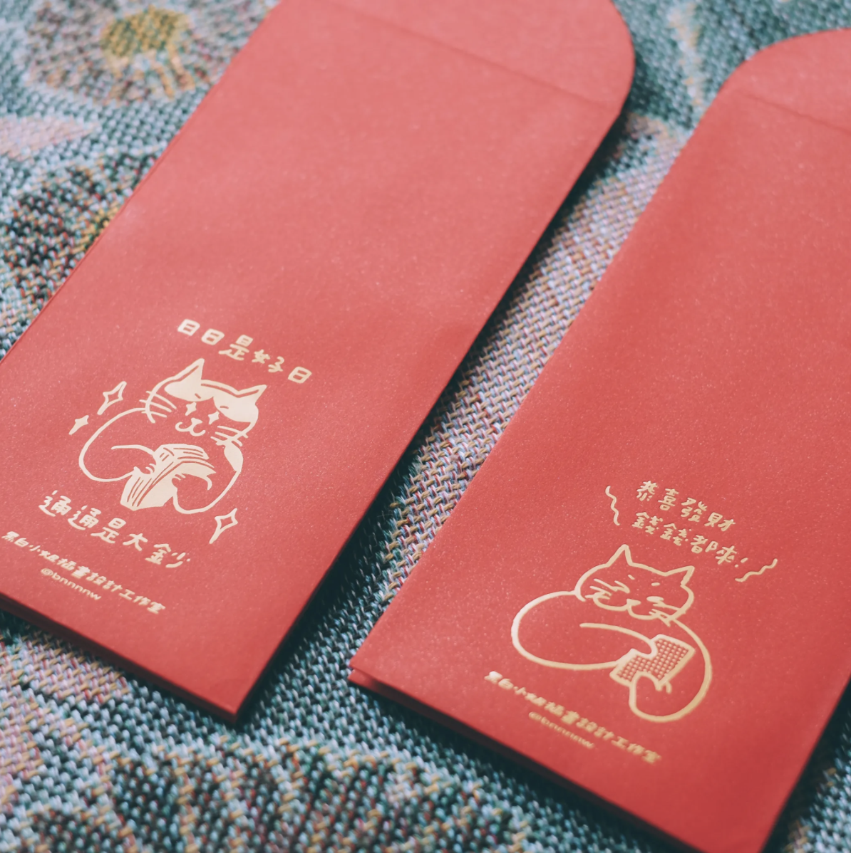 黑白小姐｜萬用新年燙金紅包袋 關於錢錢的兩個祝福 ( 2入組 )