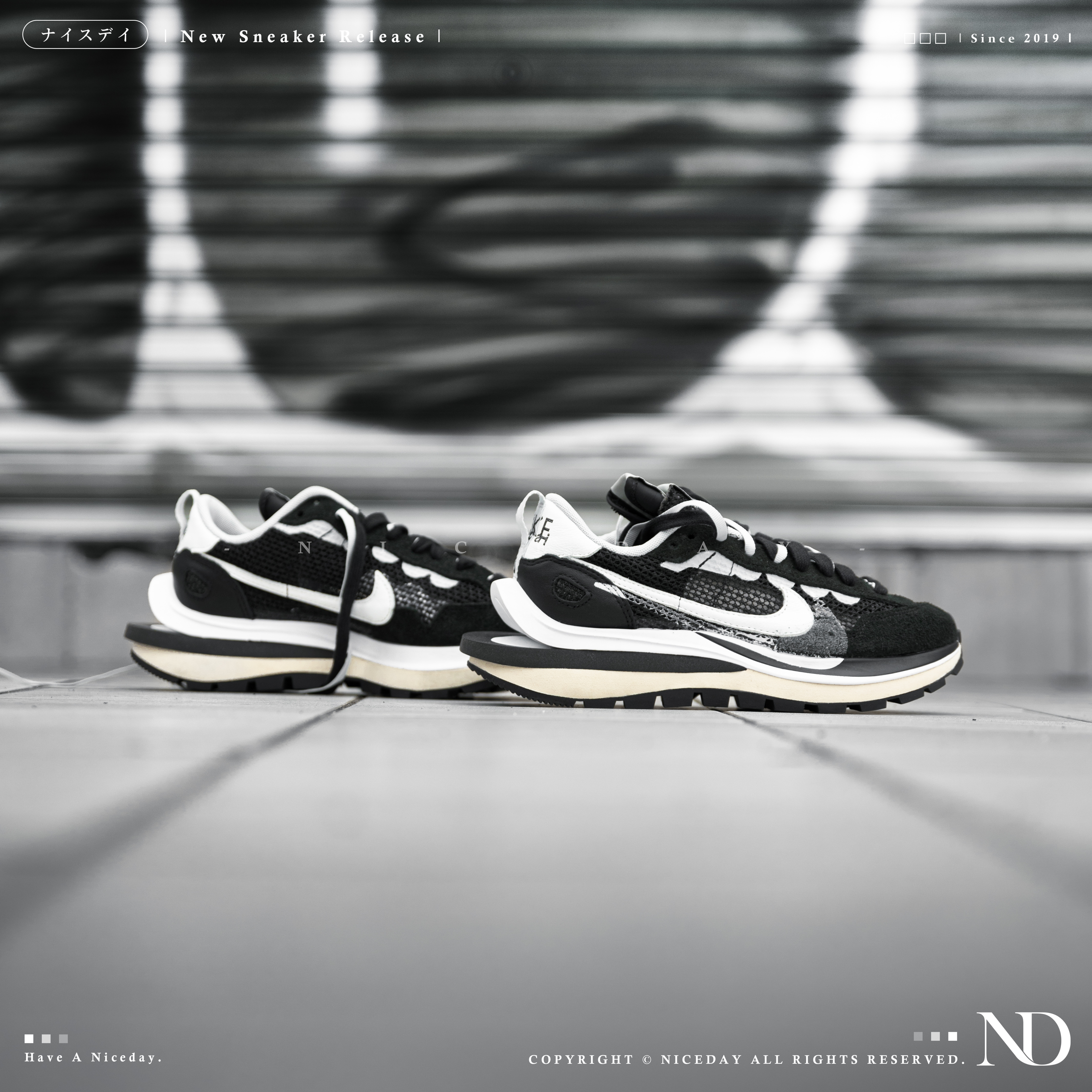 NICEDAY 代購 Nike vaporwaffle x Sacai  黑白 男女 CV1363-001