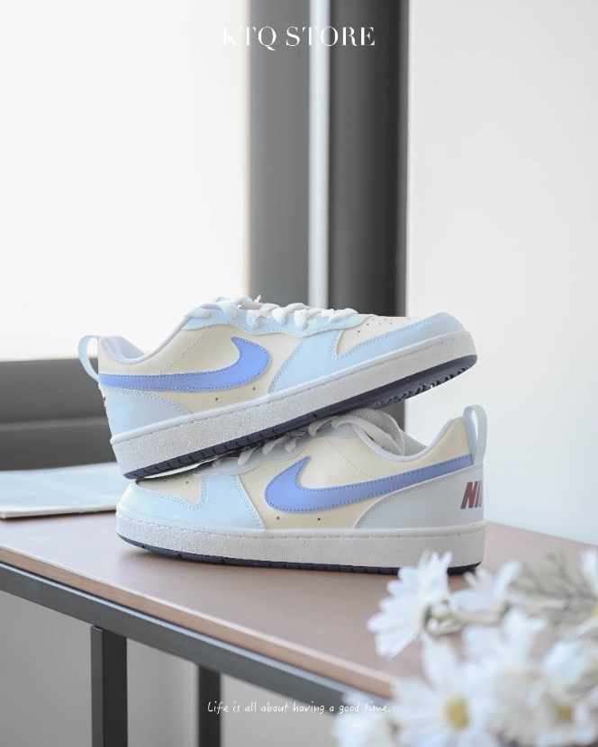KTQ STORE ‧  Nike COURT 米黃藍 復古 休閒 FV8120-141