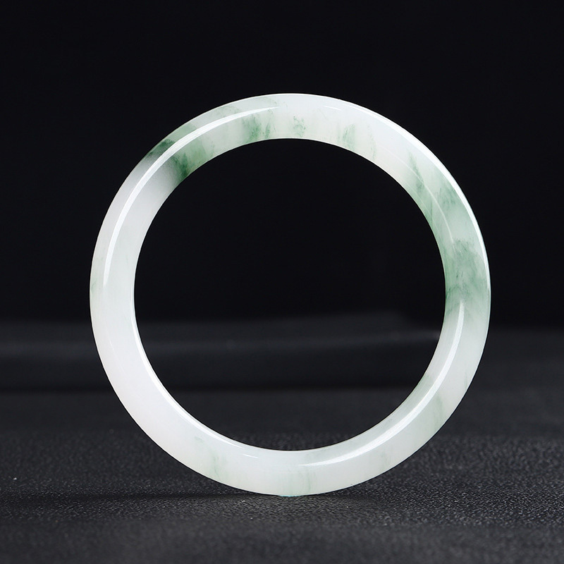 【玉鐲】透翠白玉-新疆金絲玉