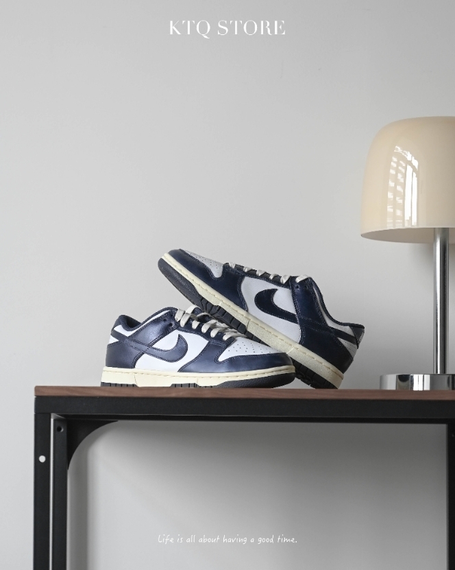 KTQ STORE ‧  Nike Dunk low "Vintage Navy" 海軍藍白 FN7197-100