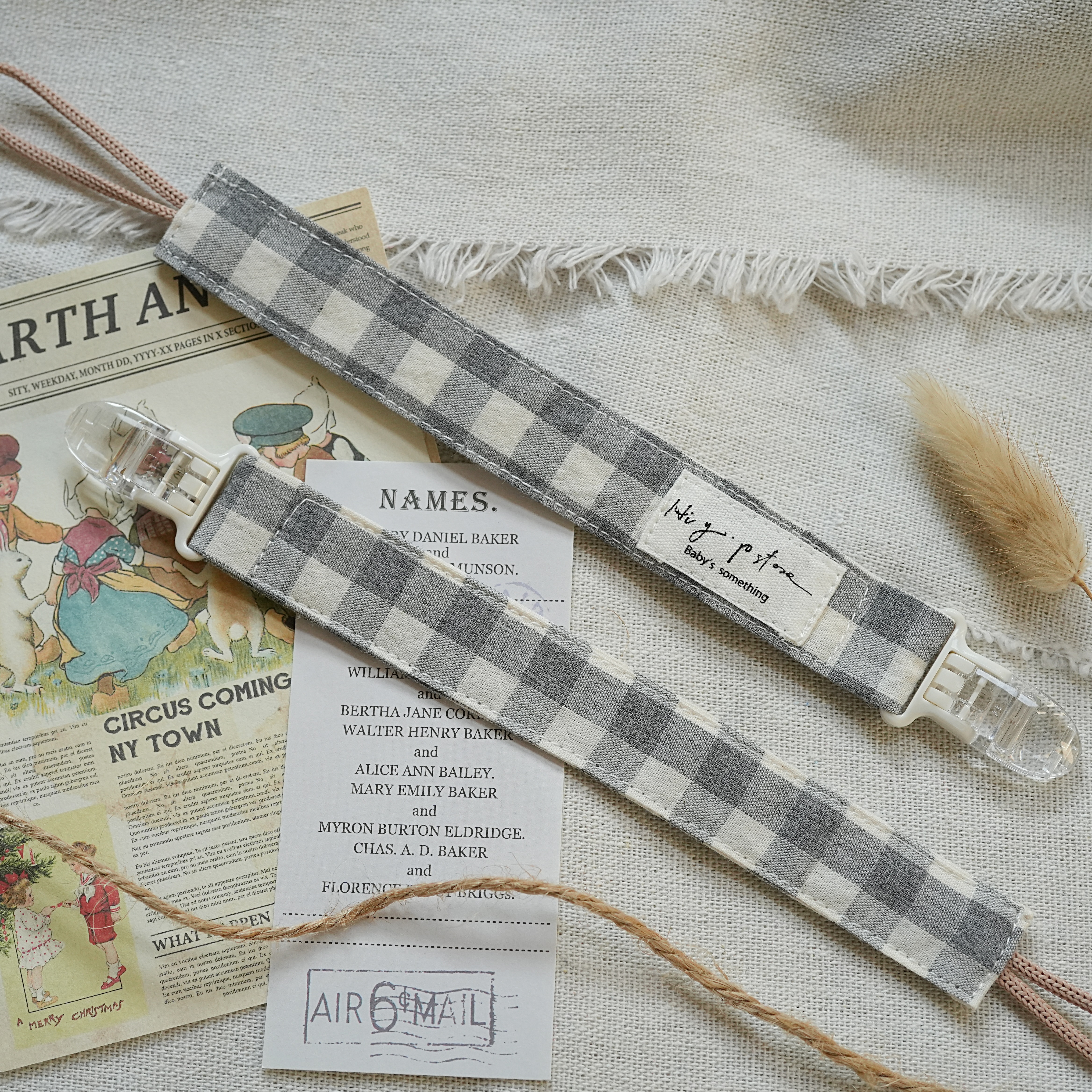 Hi Y.P store-鱷魚夾-莫蘭迪格紋