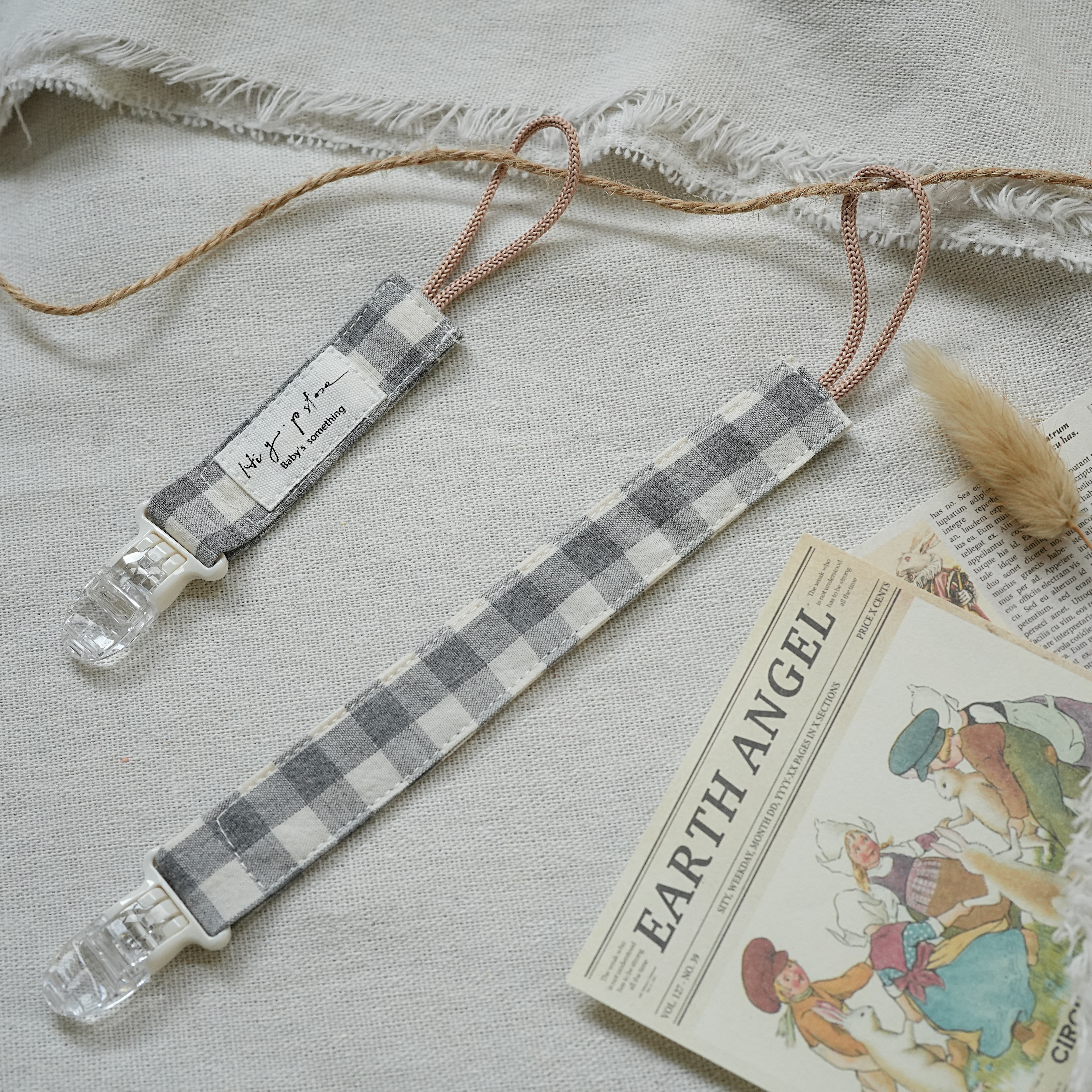 Hi Y.P store-短版鱷魚夾-莫蘭迪格紋