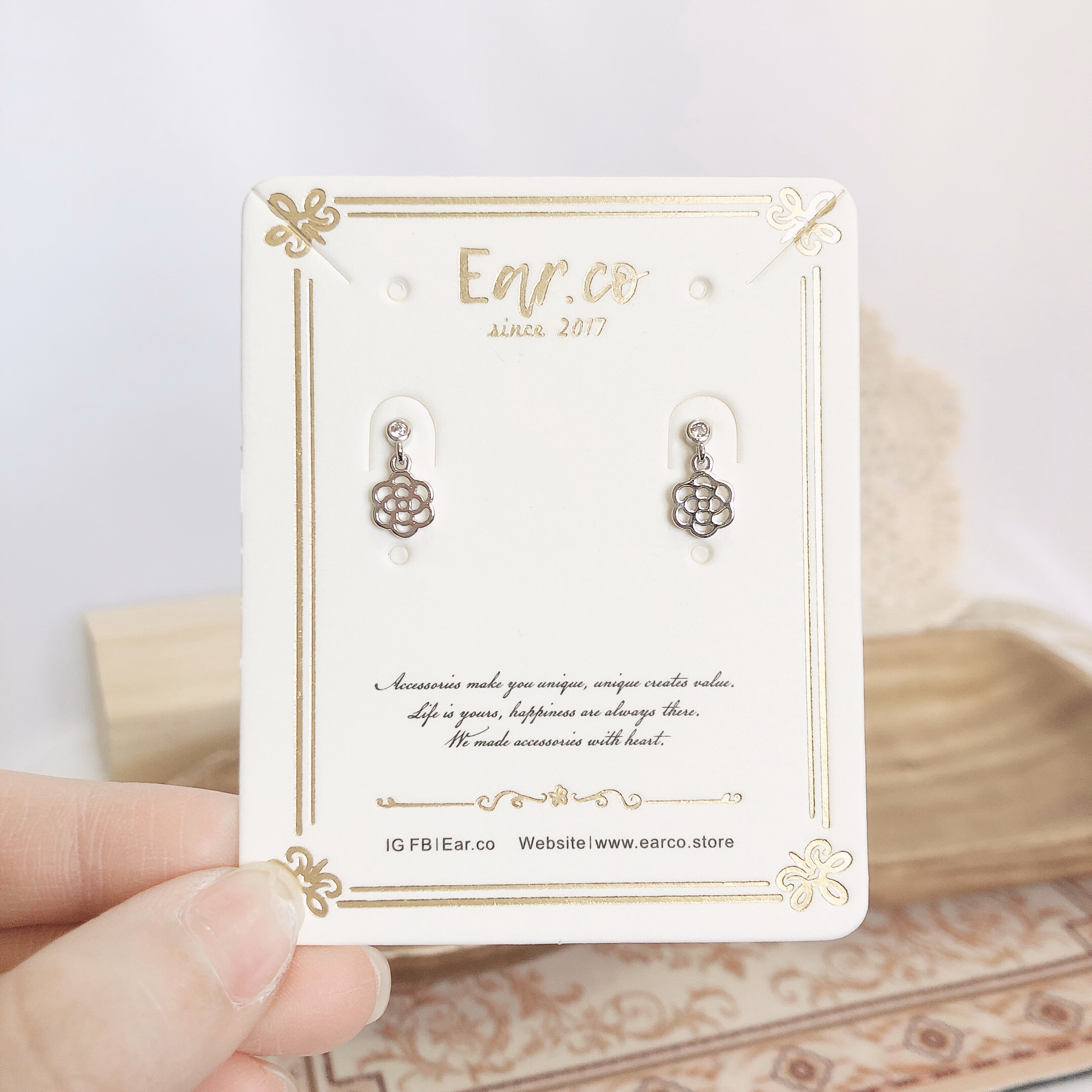 超迷你閃石鏤空玫瑰花 #A299