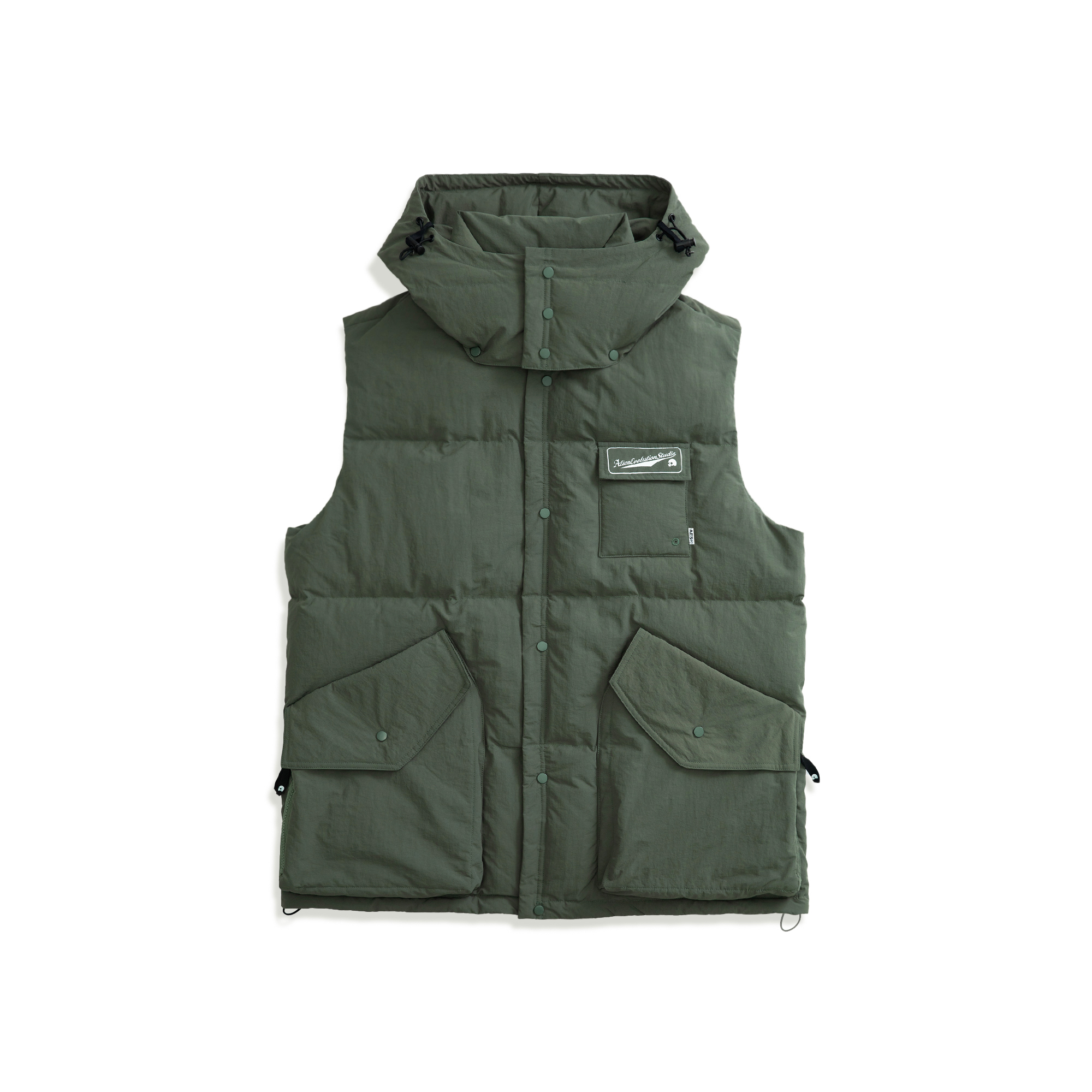 AES Logo Printed ZIP-UP Padder Puffer Vest