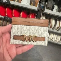 [S] MICHAEL KORS 35S3G6RD3B REED LG CARD HOLDER LEATHER,VANILLA, 196163779089 (SMK682)