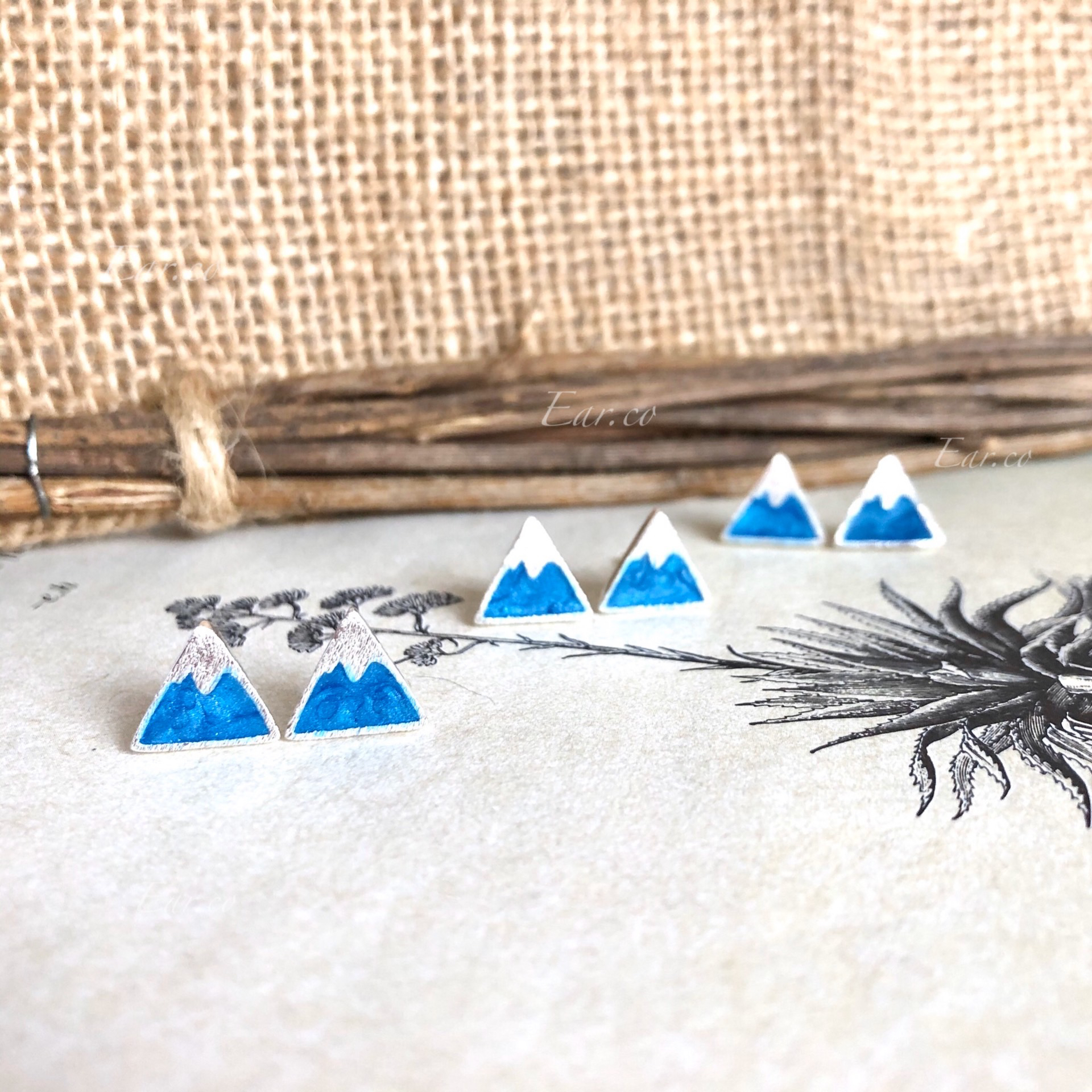 藍色質感富士山 #A021