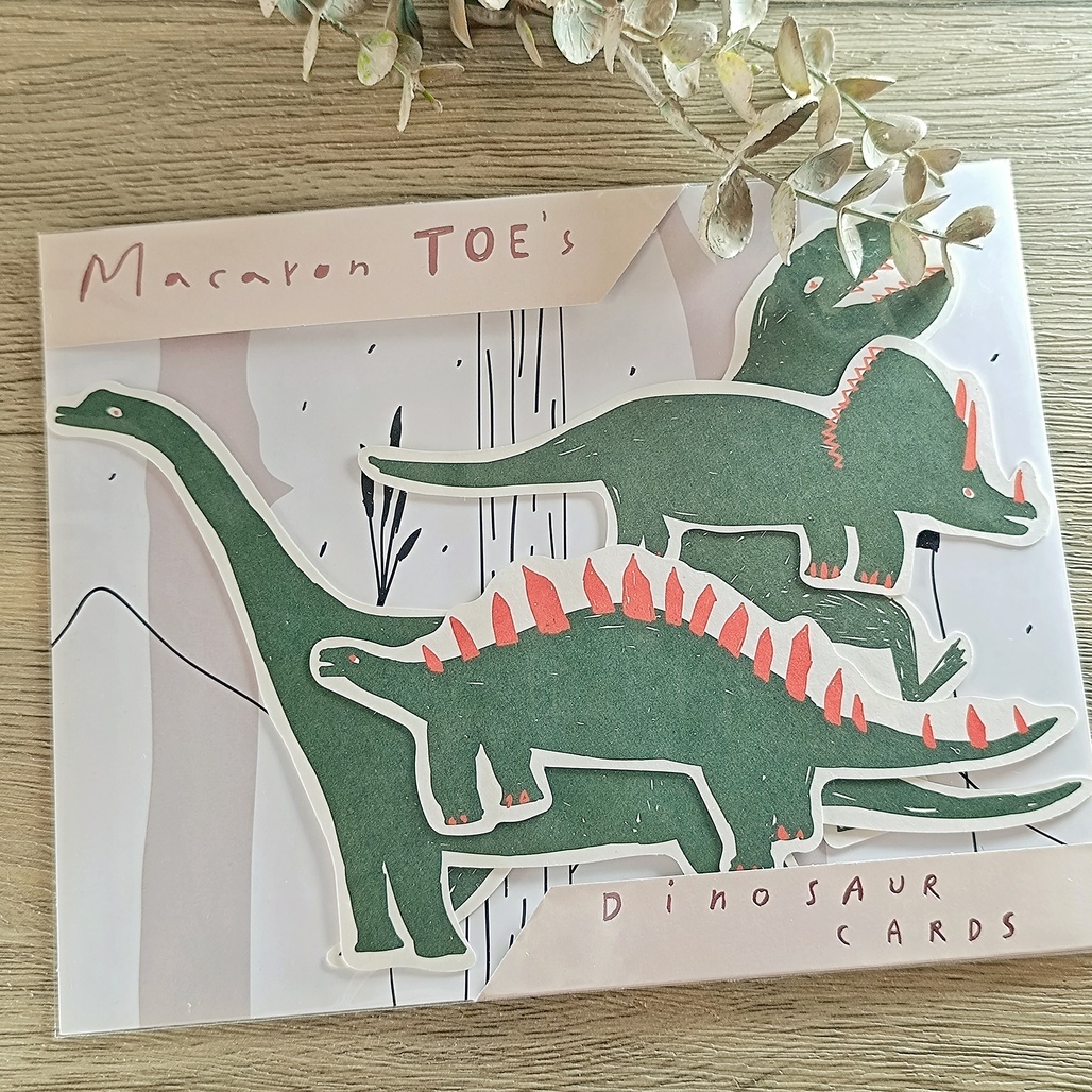 馬卡龍腳趾．恐龍造型卡片組 4款一組