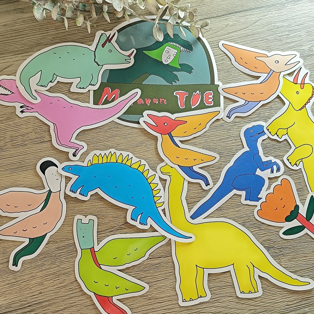 馬卡龍腳趾．恐龍季大貼紙 多款