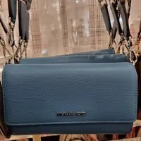 [S] MICHAEL KORS 35F3STTC8L JET SET ITEM LARGE ZA WALLET CROSSBODY,TEAL, 196237270146 (SMK689)