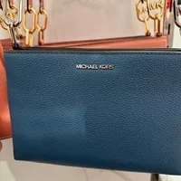 [S] MICHAEL KORS 35H3S9TC6L TRISHA MEDIUM TRIPLE COMPARTMENT CROSSBODY LEATHER,TEAL, 196237286970 (SMK706)