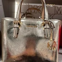 [S] MICHAEL KORS 35H3GTVT0M JET SET TRAVEL XS CRYL CONV TZ TOTE,PALE GOLD, 196237275585 (SMK705)