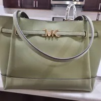 [S] MICHAEL KORS 35S3G6RT3T REED LG BELTED TOTE LEATHER,LIGHT SAGE, 196163780535 (SMK710)