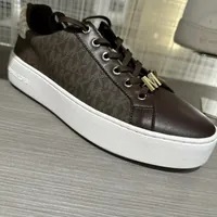 [S] MICHAEL KORS POPPY LACE UP MK SIG SM,BROWN, 49S0POFS2B-BROWN (SMK714)