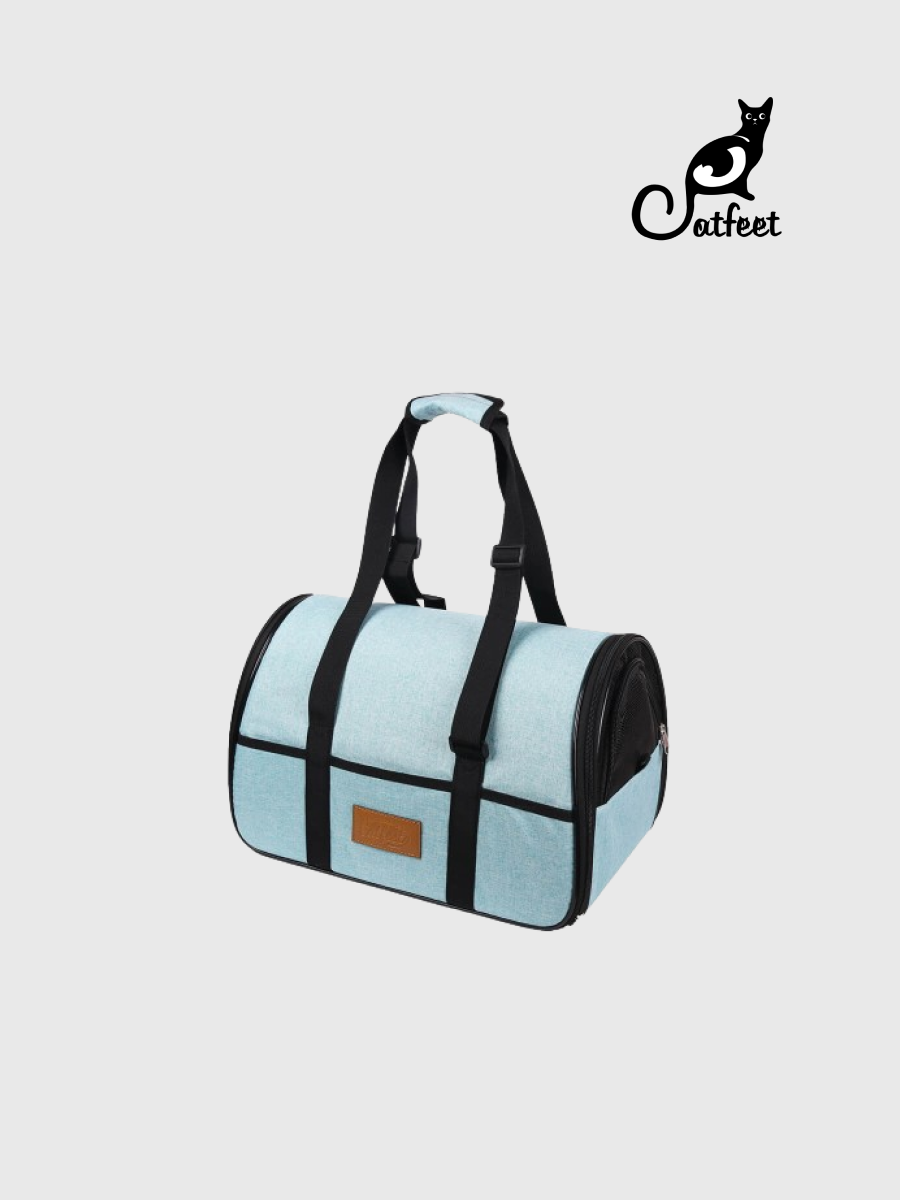 【Catfeet】輕旅行亞麻風手提包｜湖水綠