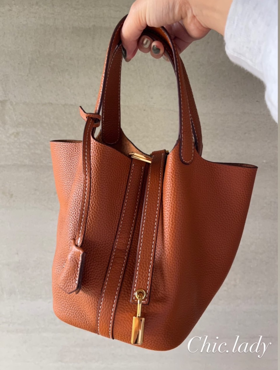 Bag | 韓國連線真皮雙耳鎖頭包