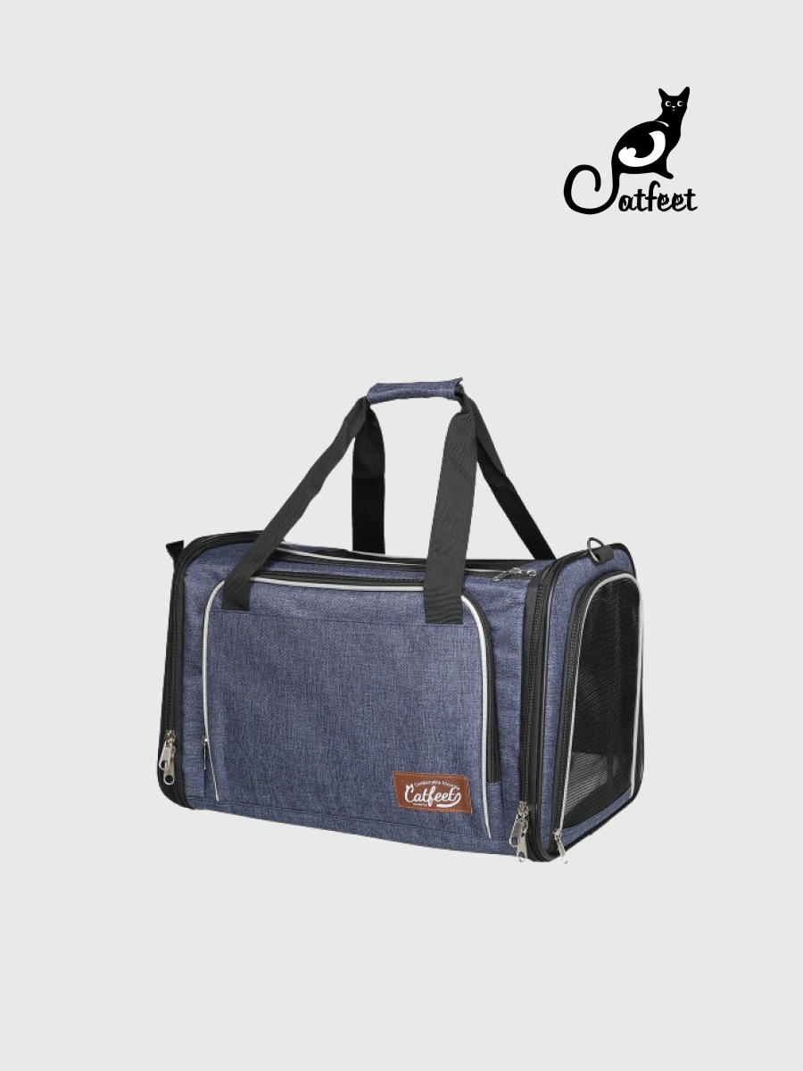【Catfeet】輕旅行寵物兩用肩背包｜深藍