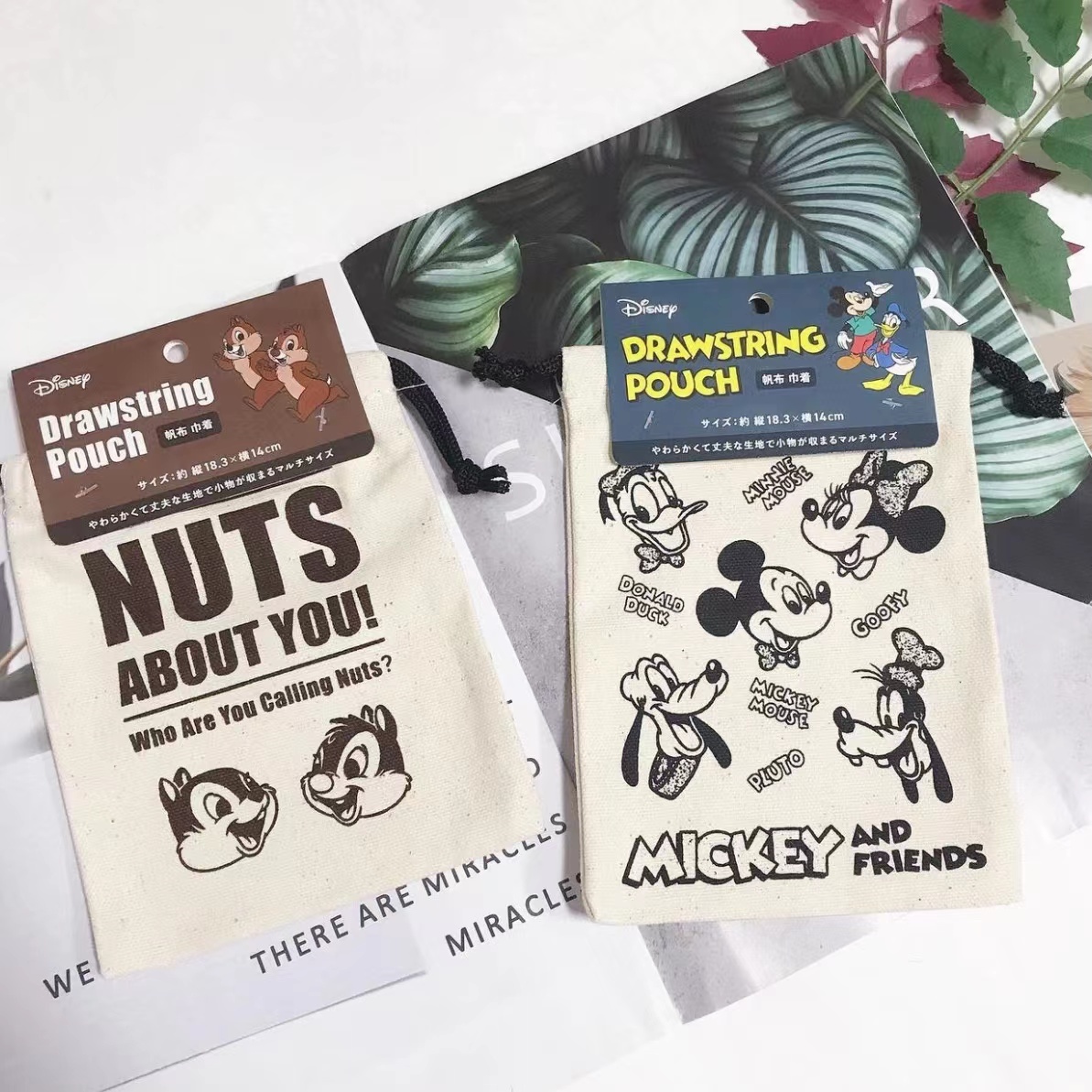 🇯🇵日本代購DISNEY 厚身雙面帆布索繩袋
