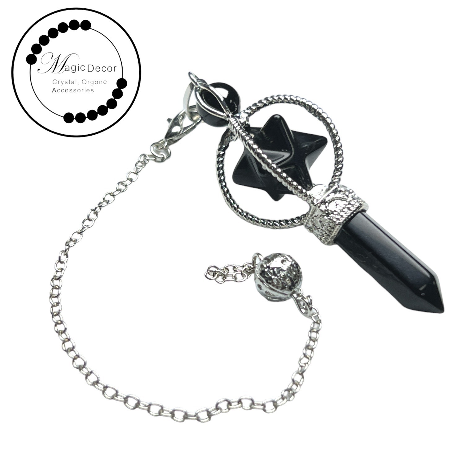 250927 - C78 黑曜石梅爾卡巴靈擺吊咀頸鏈