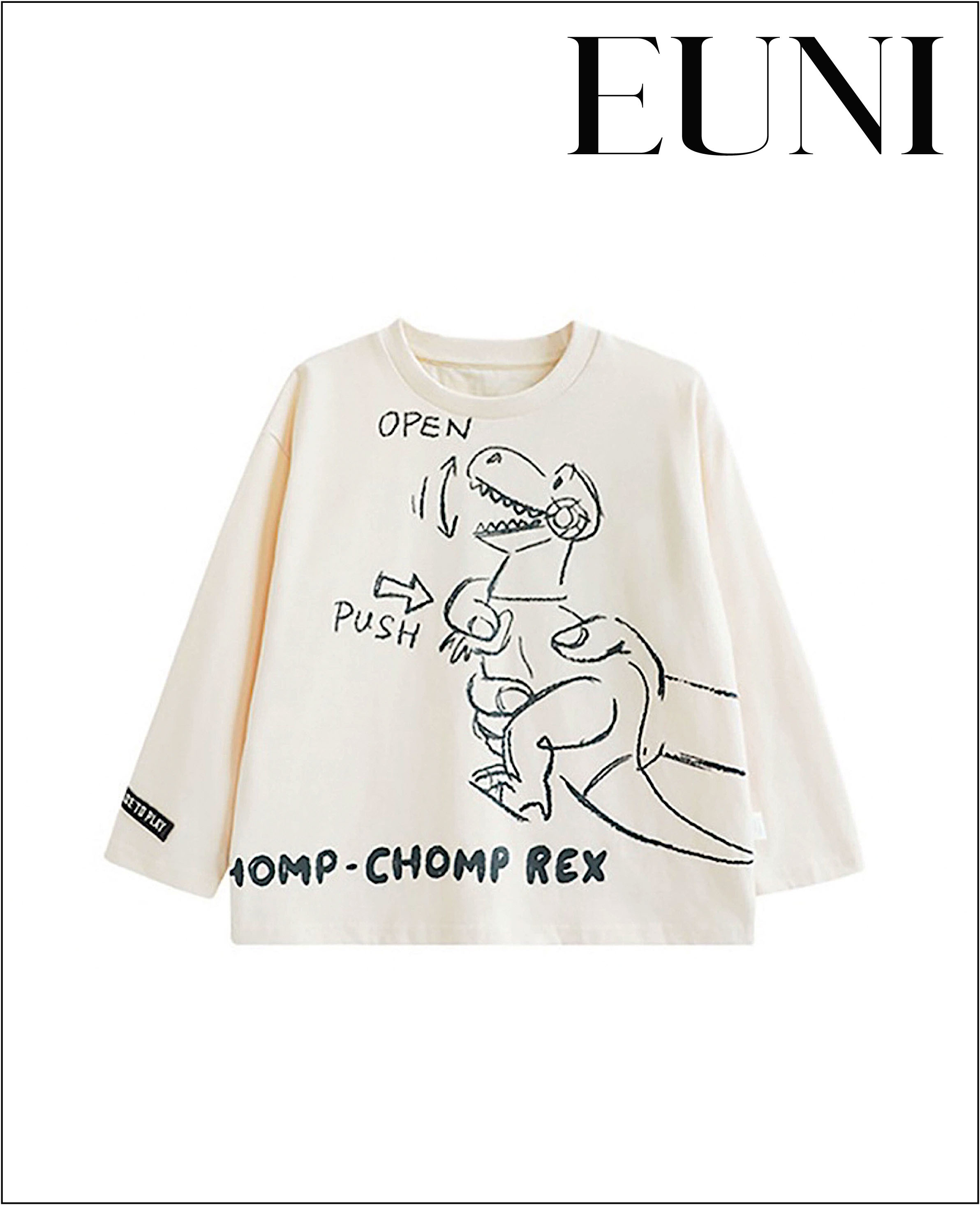 白底小恐龍卡哇伊長袖