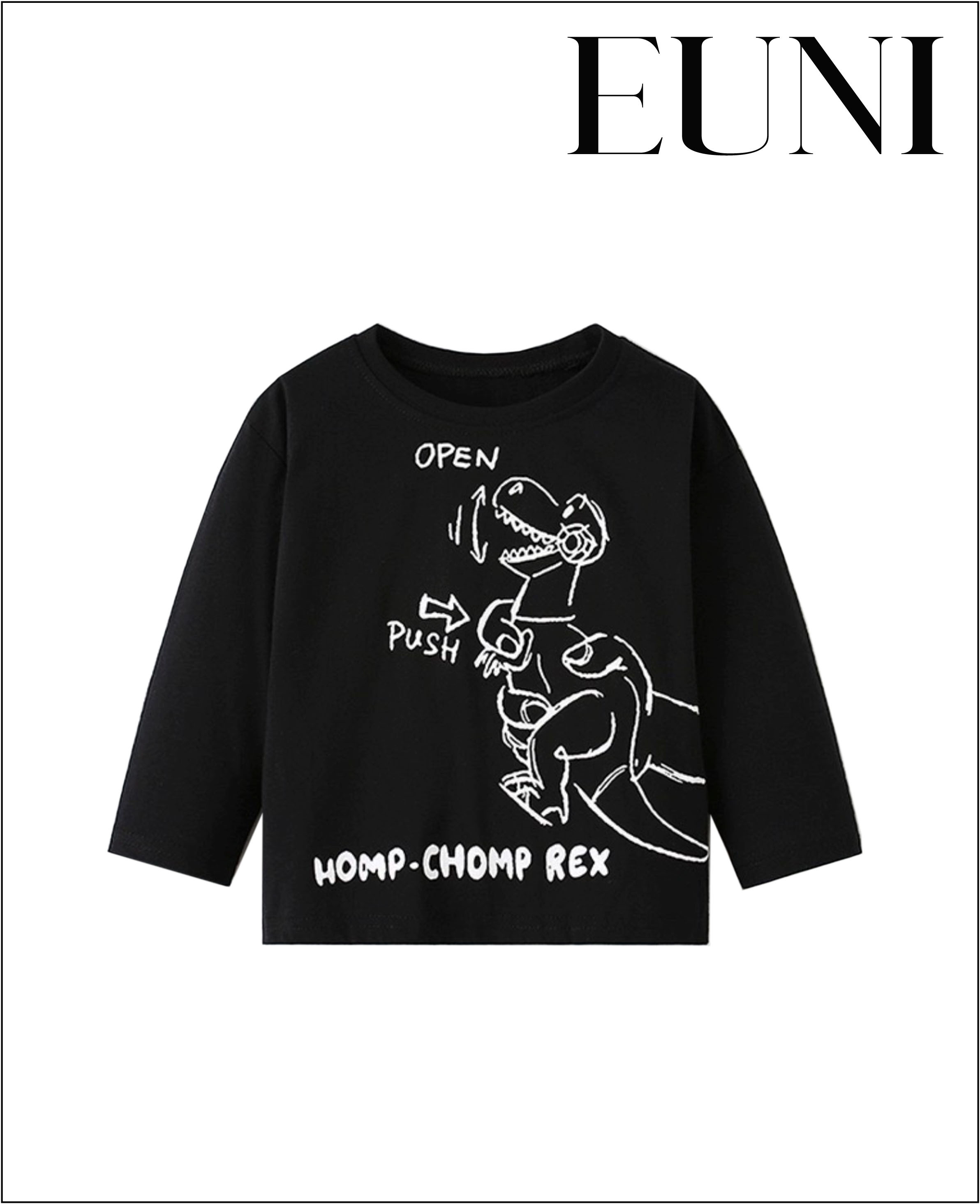 黑底小恐龍卡哇伊長袖