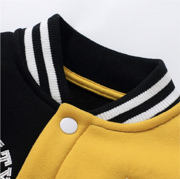 黑黃潮流棒球外套