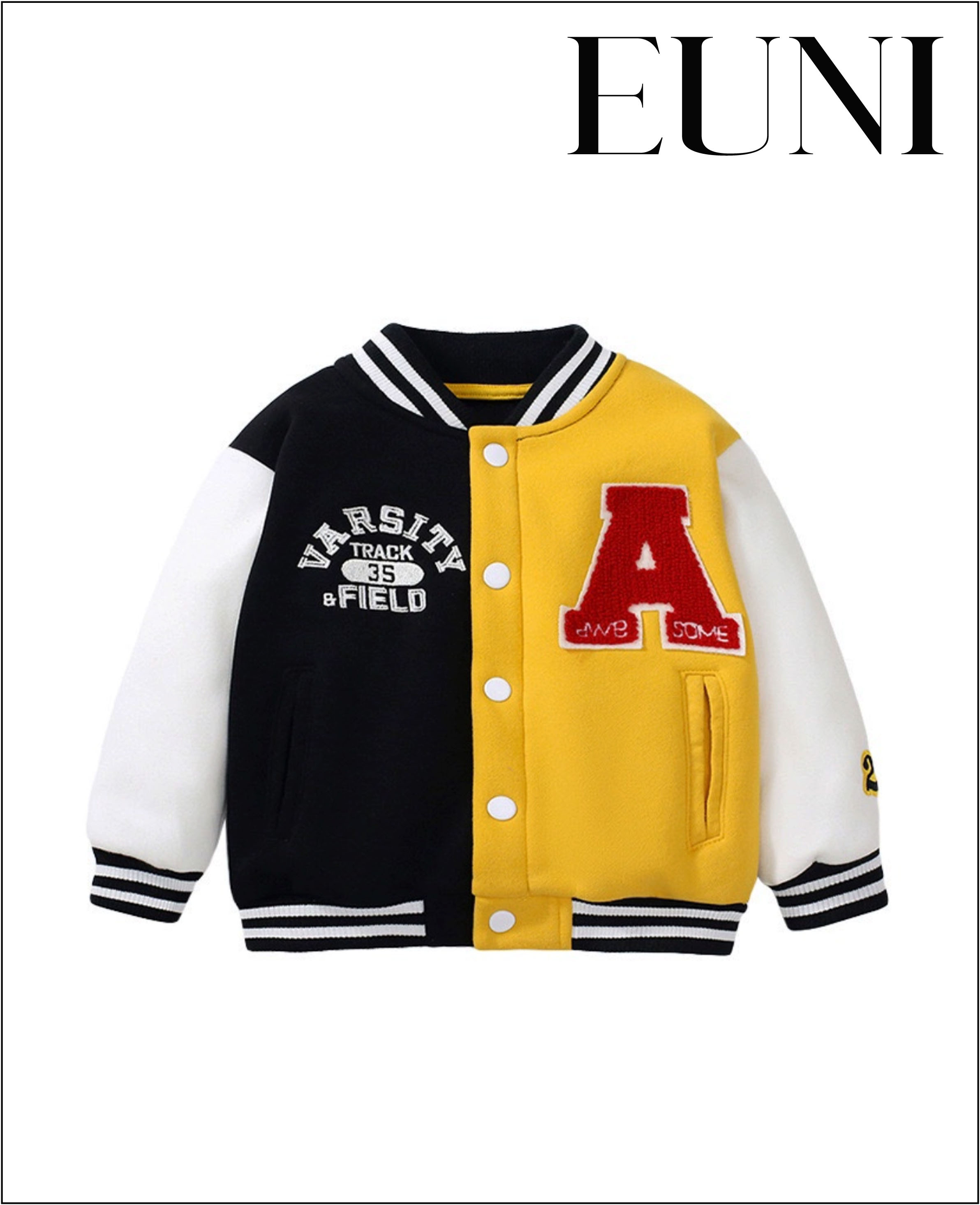 黑黃潮流棒球外套