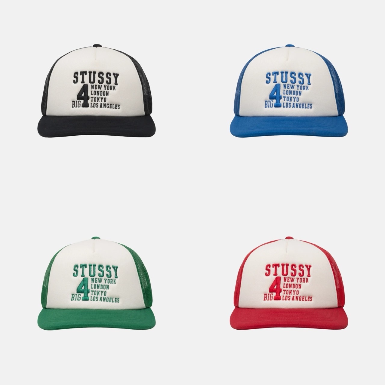 STUSSY TRUCKER BIG 4 SNAPBACK 字體卡車帽新款