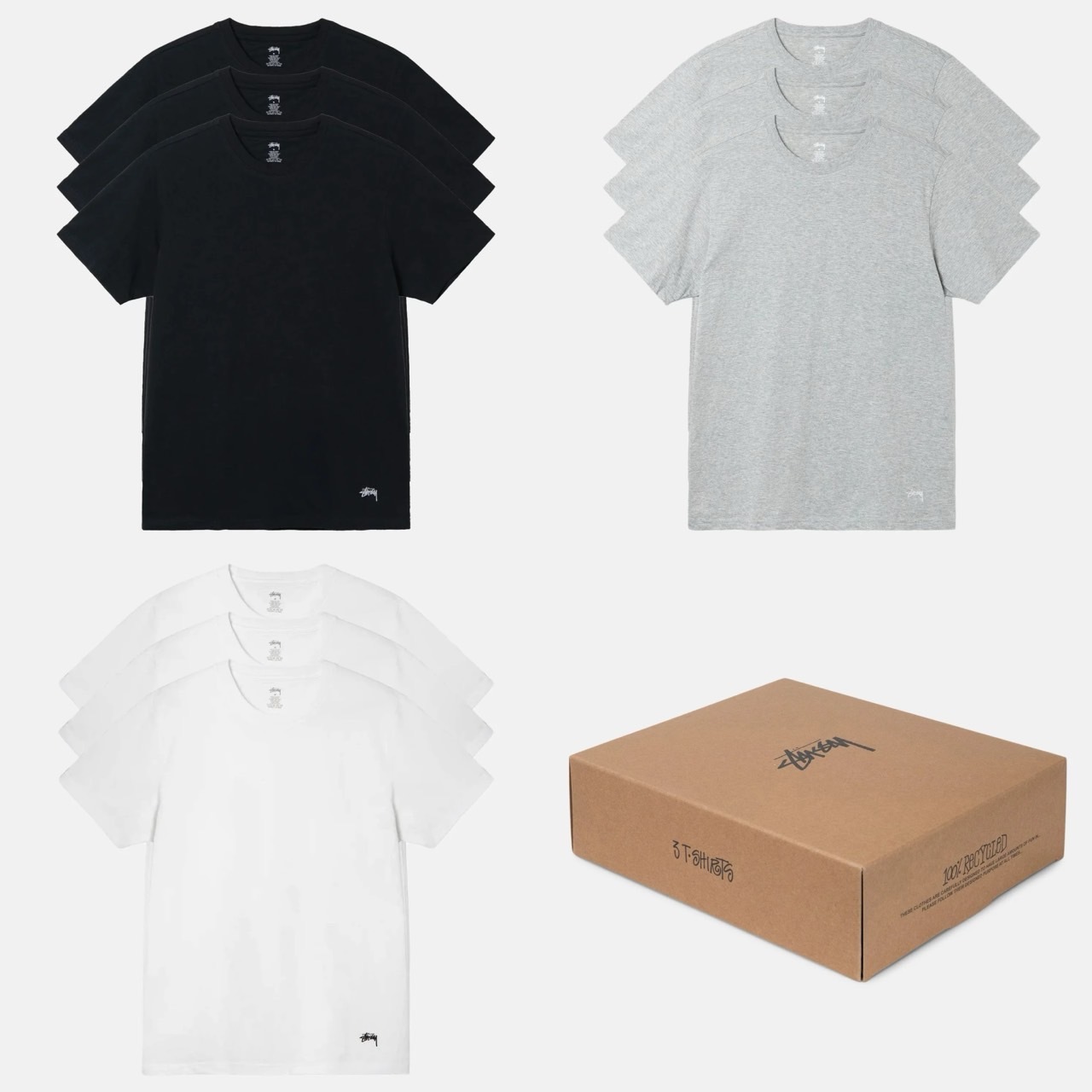 STUSSY UNDERSHIRTS 內搭 素TEE 組合包