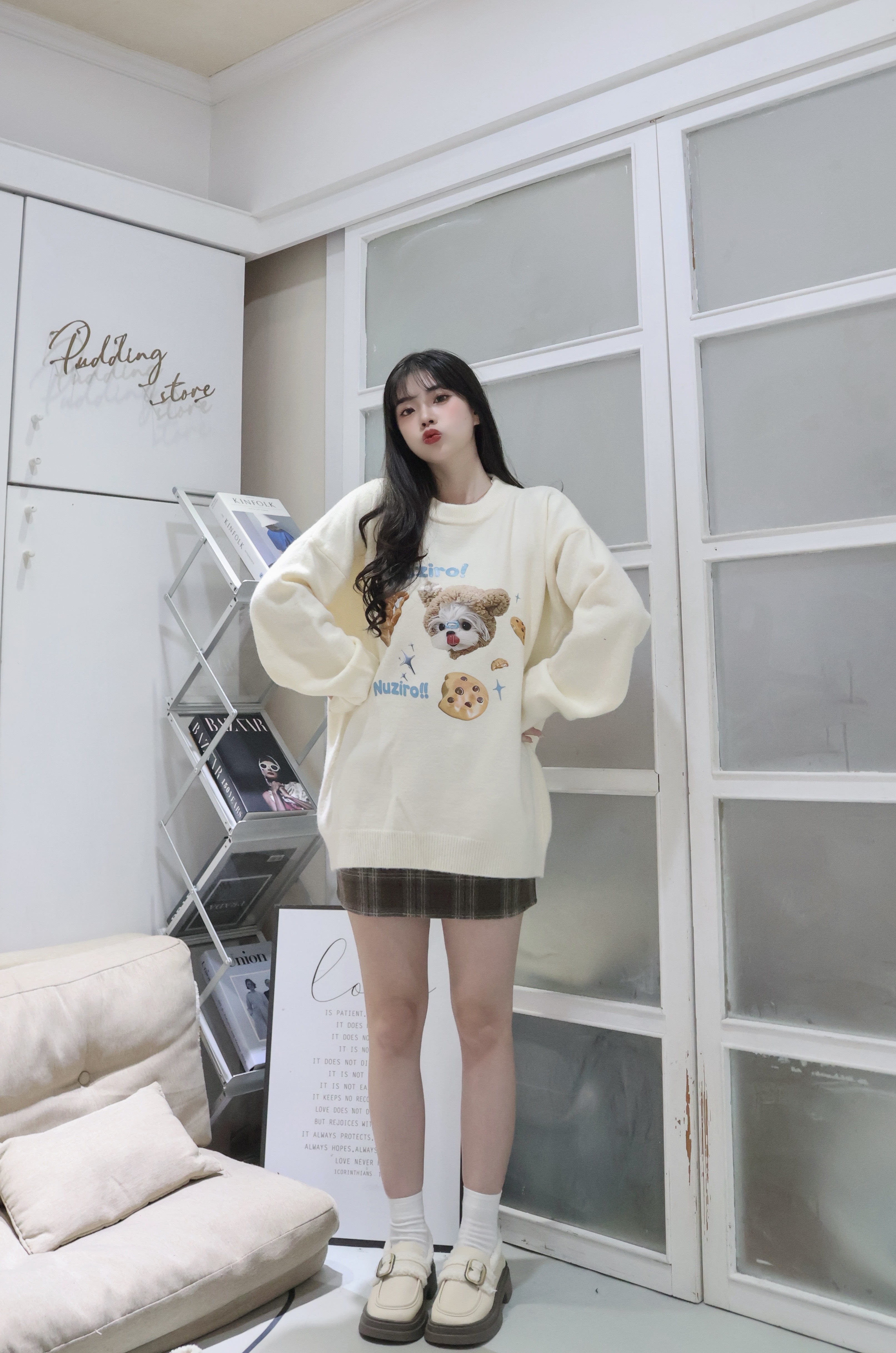 超口愛 滾邊刷毛皮鞋