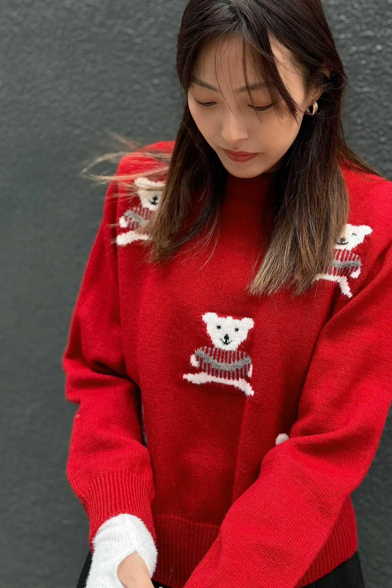 TOP#5692 🤍氣氛小熊毛衣