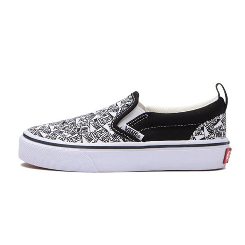 VANS V98CS D.LOGO SLIP ON BLK/WHT LOGO 休閒 百搭 黑白 童款 634392-0001 [台灣現貨]