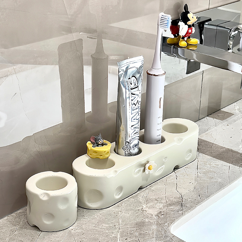 《3600》浴室必備奶酪造型電動牙刷牙膏架
