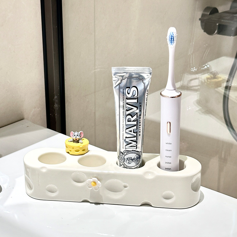 《3600》浴室必備奶酪造型電動牙刷牙膏架