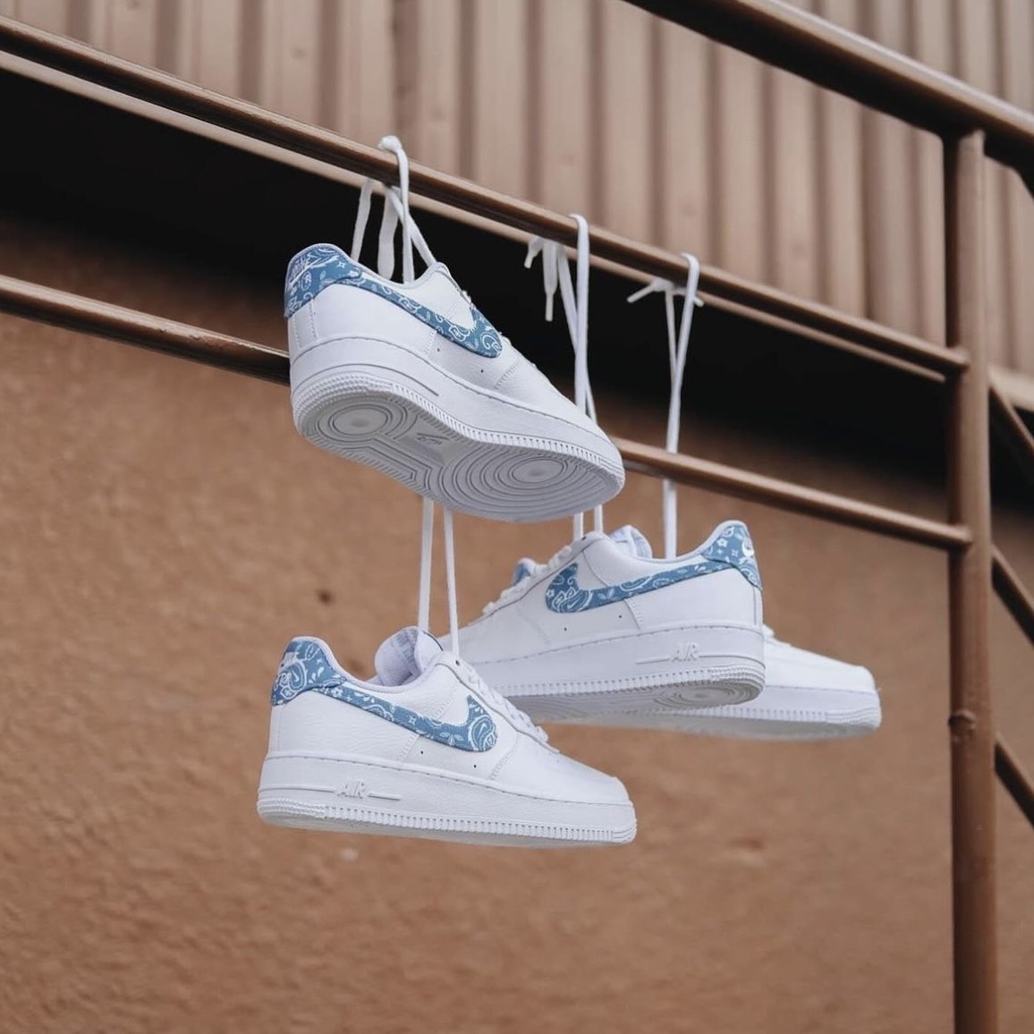 Nike Air Force 1 Blue PAISLEY 藍色 變形蟲 女鞋 AF1