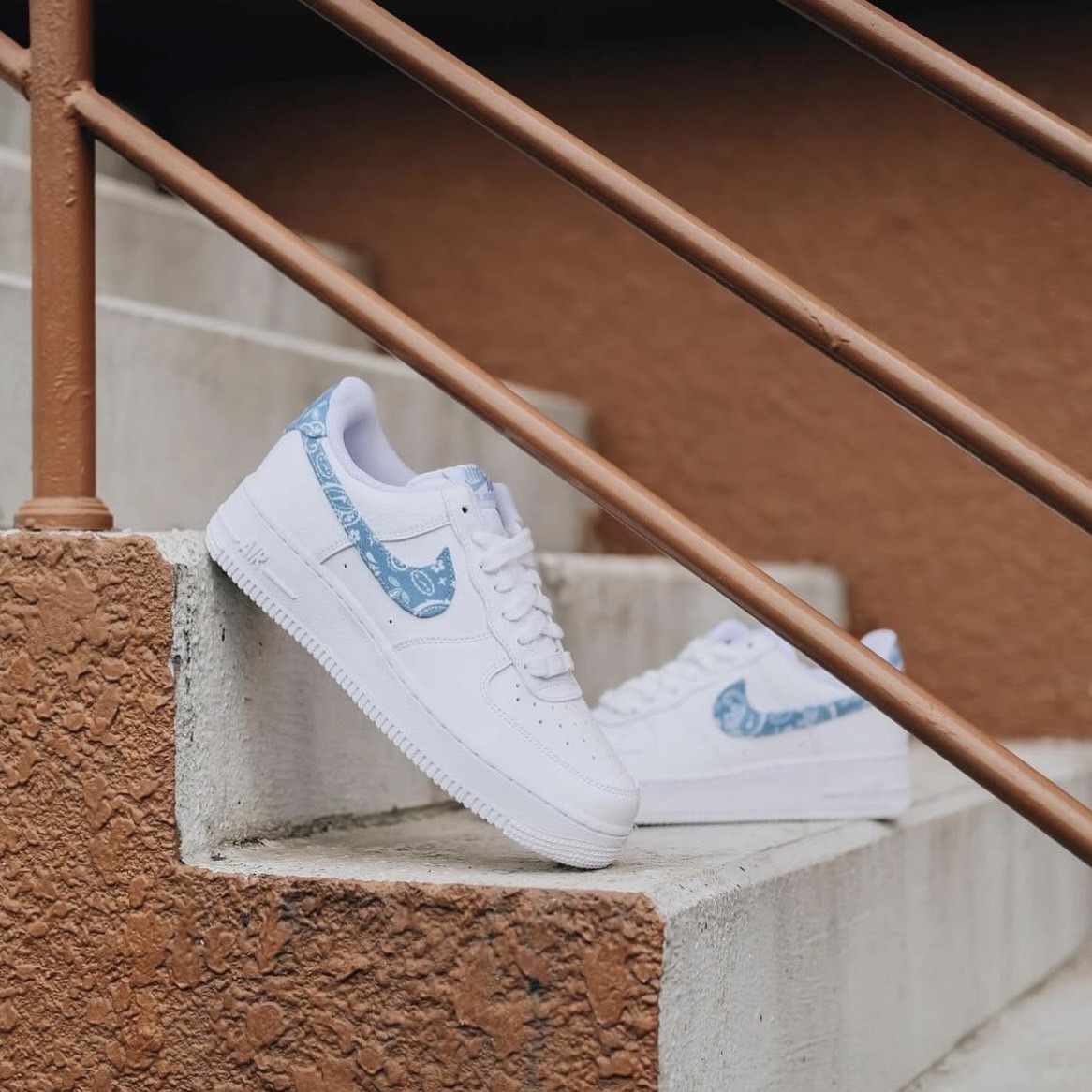 Nike Air Force 1 Blue PAISLEY 藍色 變形蟲 女鞋 AF1