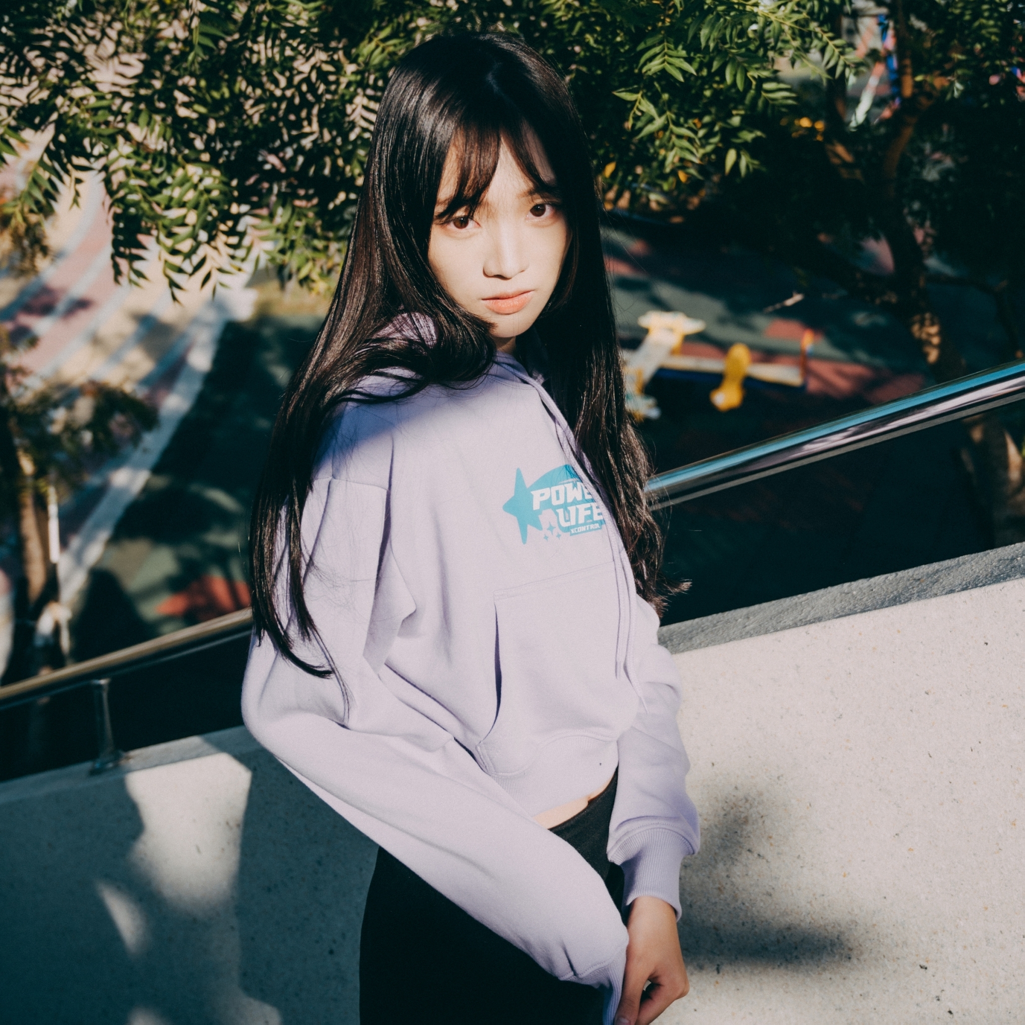 XCTRL 流星短版帽T-粉紫